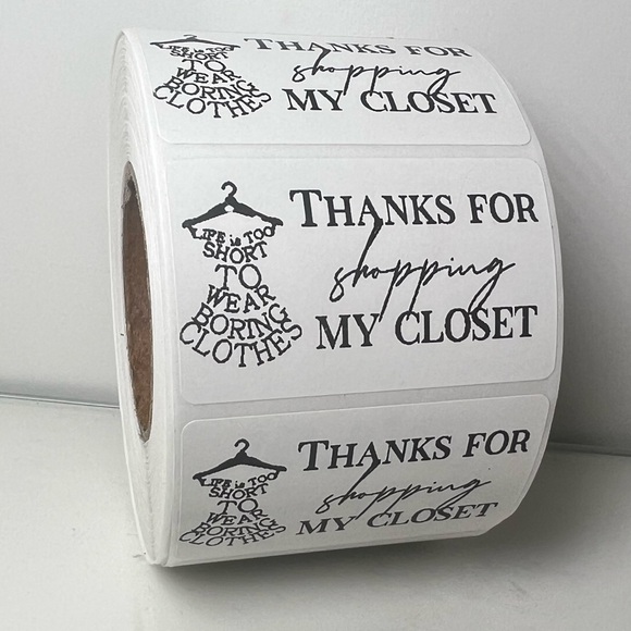 100 Thank You for shopping my closet 2in roll | Packaging Supplies | NWT - Picture 6 of 14